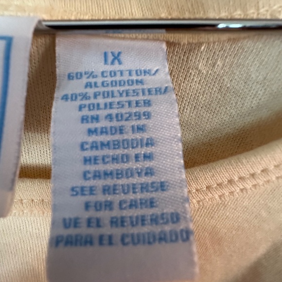 cg.l.cg Light Yellow Long Sleeve Crew Neck T-Shirt.  Size 1X. - Picture 3 of 5